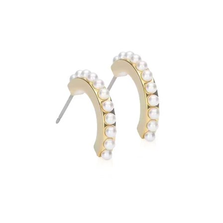 Blomdahl Örhängen GT PENDANT PEARL CURVED WHITE 15MM