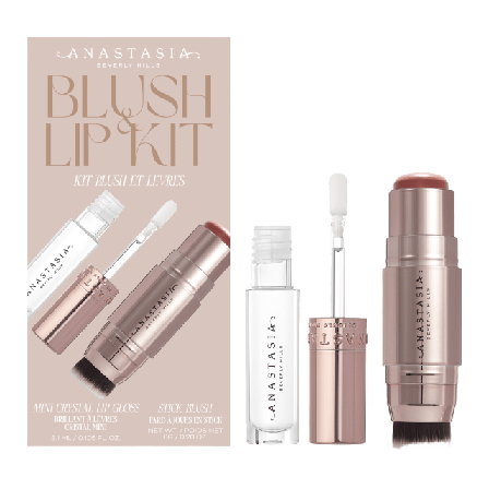 Anastasia Beverly Hills Stick Blush & Mini Lipgloss Kit - Soft Rose / Crystal Presentaskar set Dam Beige 1 PCS