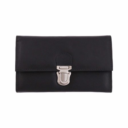 Stor Taxi Lommebok i Kalveskinn Svart【HY】