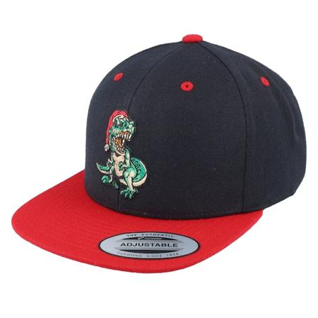 Kiddo Cap - Musta snapback Lippis - Kids Dino T-rex Santa Black/Red Snapback @ Hatstore