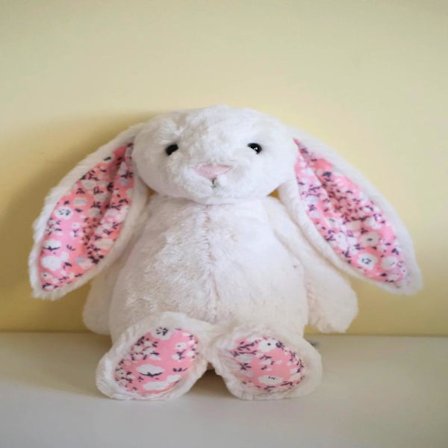 Jellycat kosedyr, mykt og komfortabelt, en flott gave til barn, Valentinsdagen eller som samleobjekt, kirsebærblomst hvit kanin 31cm.