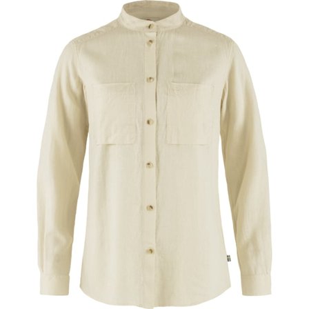 Fjällräven Dam's Övik Hemp Shirt Long Sleeve in Chalk White | Size: XS, Hampa