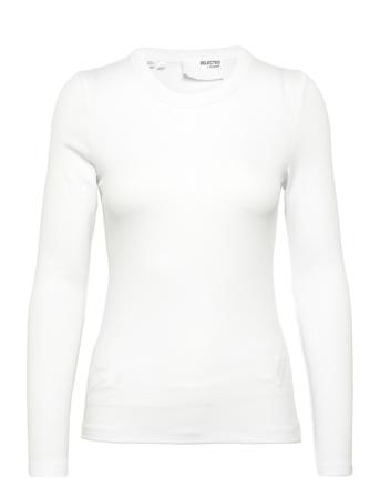 Slfdianna Ls O-Neck Top Noos Tops T-shirts & Tops Long-sleeved White Selected Femme