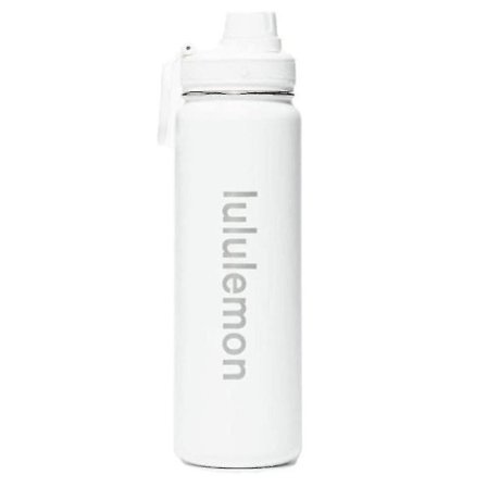 Lululemon Back To Life -urheilujuomapullo, ruostumaton teräs, termosmuki 710 ml / 24 oz, valkoinen
