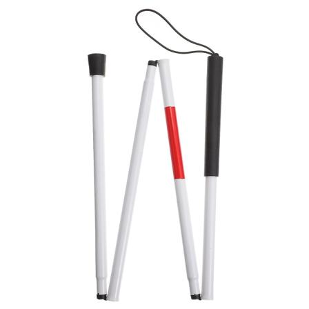 1 stk bærbar aluminiumlegering stokk praktisk sammenleggbar blind stokk (hvit) (124.00X2.50X2.50CM, hvit)