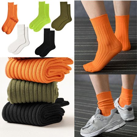 5pairs Men Thermal Socks Soft Formal Tube Socks Solid Sports Socks Breathable Stockings