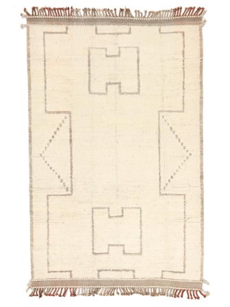 Annodato A Mano Berber Style Tappeto 197X308 Di Lana Beige/Arancione