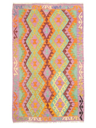 Kilim Afghan Old Style Rug Hand Woven 128X208 Orange/Red Afghanistan