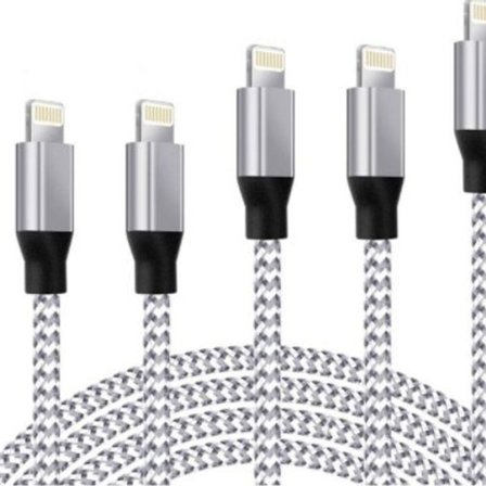 MFI-certifierad iPhone-snabbladdare (3 storlekar) flätad 3 m KLB