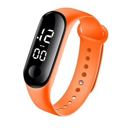 1 kpl Muoti Digitaalinen Led Urheilukello Unisex Silikoni Rannekello Miesten Naisten Muoti Yksinkertainen Orange