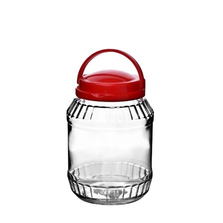 BASIC KITCHEN Glassburk 2,0L med handtag, 14x14x21,5 cm
