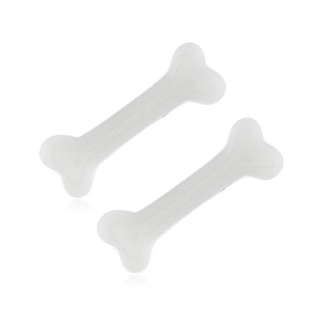2 stk. Hvide Hunde Knogle Hårklemmer Akryl Harpiks Hårnåle Til Kvinder Hårtilbehør Styling Smykker