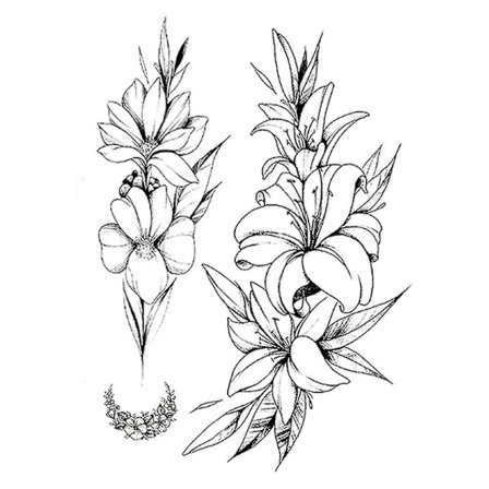 Fashion Tattoo Sticker Temporary Black Roses Design Full Flower Arm Big Fake Tattoo Sticker Body Art Decal Qinhai