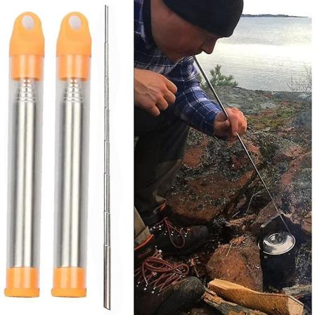 2 stk. Brannblåserør Justerbare Fleksible Rustfrie Stål Brannblaster Manuell Blåserør Blås Brannrør For Utendørs PiknikBY