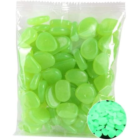 100 stk. selvlysende sten, der lyser i mørket, haveperler, sten til hjemmet, udendørs stier, have