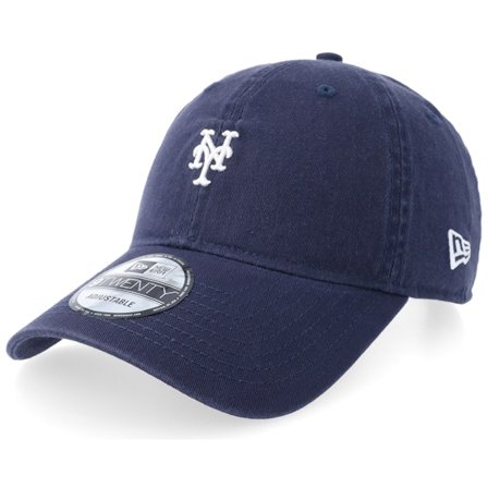 New Era - Azul unconstructed Gorra - New York Mets Washed Mini Logo 9TWENTY Navy Dad Cap @ Hatstore