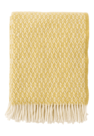 Klippan Ullpläd Lovik Filtar & plädar Unisex Gul 130 x 200