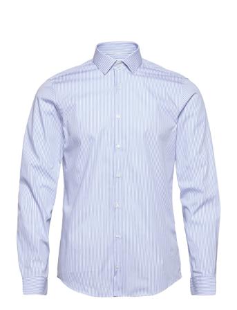 Stripe Easy Care Slim Shirt Blue Calvin Klein