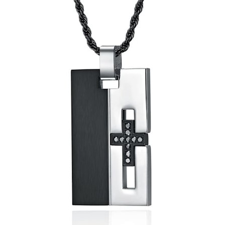 Halskjede for menn i rustfritt stål med anhengskjede for menn smykker gave lengde 22 tommer