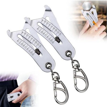 2025 Opgraderet Bærbar Præcisionsgevindstørrelseskontrol Nøglering til Hurtig Manuel Måling (2 stk)