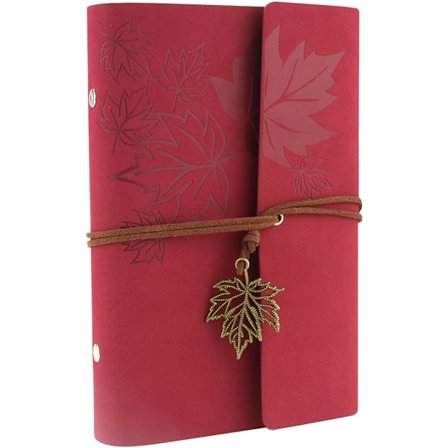 Vintage Läder Anteckningsbok Återfyllningsbar Resedagbok Dagbok Liten Anteckningsbok Retro Skissbok Blank/Olinjerad Gula Sidor att Skriva i Jul 