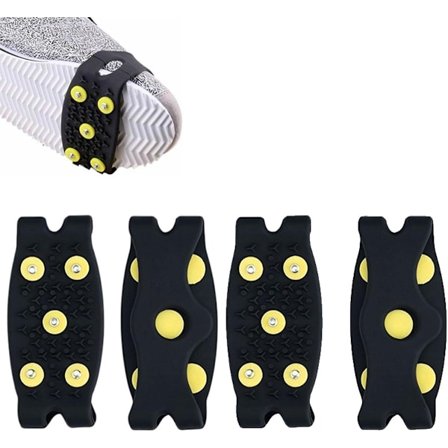 ING 2 par isgribere, skridsikre isgreb, iskolde, skridsikre trækhjælpemidler til sko/støvler, med 5 snespidser og stålstifter