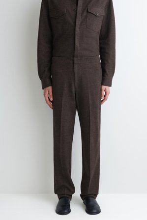 COS Men's Pantalón Elástico De Lana Hervida in Marrón