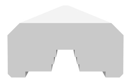 Jabo Arnö 26160 Över- och underliggare 2400x95x45 mm, vit, avfasad, Utemiljö