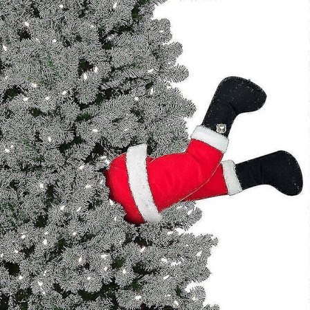 Animeret julemand med sparkende ben til indendørs brug, 38 cm - julepynt, tommer, rød