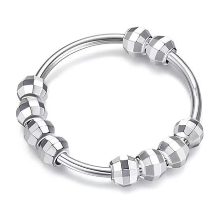 Antistressringar Med Roterbara Pärlor Silver 19 Mm