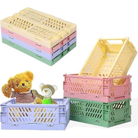 4 kpl Mini Säilytyskoreja Taitettavat Pinottavat Työpöydän Järjestäjä