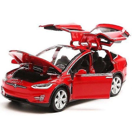 Tesla Model X90 Kjøretøy Tilbaketrekk Bil Leketøy Bilmodell (Rød) {YFL}