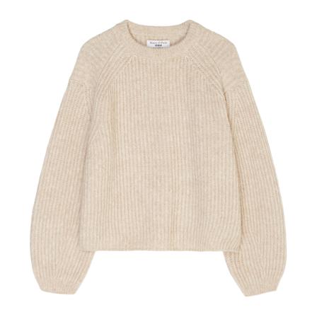 Marc O'Polo Knitted jumper with voluminous sleeves Hvid, Dame Striktrøjer