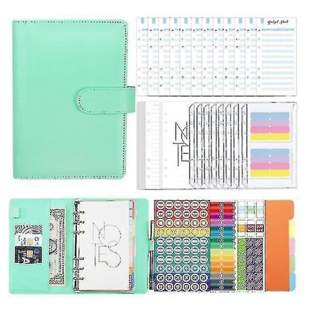 A6 Ringbind Budget Planner Notesbog Hjemme Kontant Budget Kuverter System PU Læder Ringbind Sæt