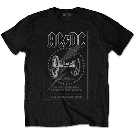 AC/DC Unisex Vuxen För Dem Som Ska Rocka 40-års T-shirt L Svart