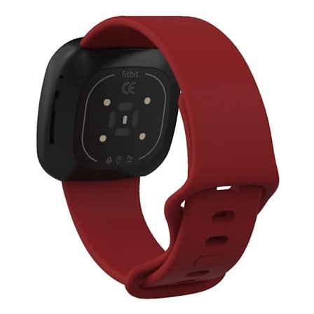 Fitbit Sense 2 / Versa 4 klockarmband i silikon - Djupt Röd Storlek: S