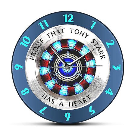 Proof Tony Stark Has Heart Arc Reactor Veggklokke Superhelt Moderne Veggklokke Filmklokke Hjemmedekor Veggkunst
