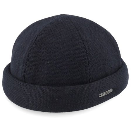 Stetson - Schwarz docker Mütze - Cotton Knit Black Docker @ Hatstore