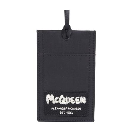 Alexander McQueen Graffiti Patch Card Holder Sort, Herre Punge og Kortholder, Størrelse: ONE Size