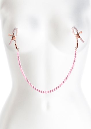nsnovelties: BOUND NIPPLE CLAMPS PINK PEARLS - Sexleker Vuxen: Bondage & Fetish