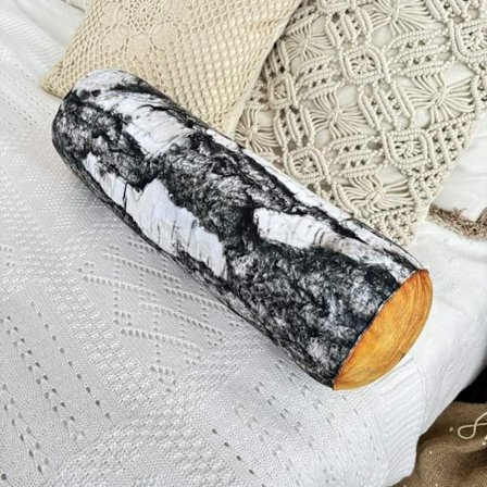 Birch Log Shaped Pillow