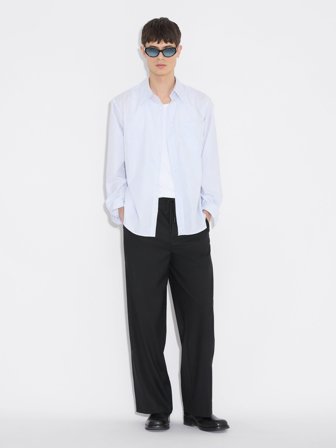 Holzweiler - Regular-Fit Poplin Shirt - Light Blue Stripe - Mens - Large