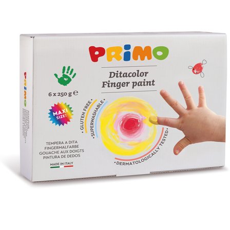 Primo Fingerfarge Basic-sett 6x250g
