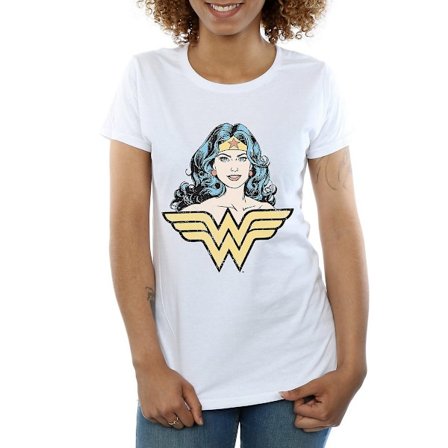 Wonder Woman Dam/Kvinnor Gaze Bomull T-Shirt M Vit