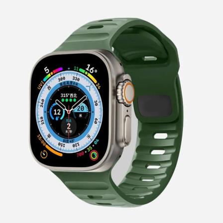 Myk silikonrem for Apple Watch Ultra 49mm 44mm 45mm 42mm 41mm 42mm 38mm Sport Watch Band iwatch Serise 8 7 6 5 Armbånd 02-ArmyGreen 02-ArmyGreen 42mm 