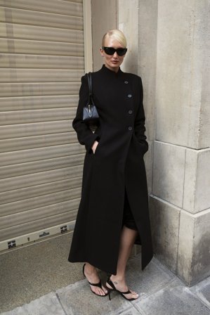 Lovisa Worge x NA-KD Maxi manteau en laine mélangée à col montant - Vestes d'Hiver - Noir - EU 40