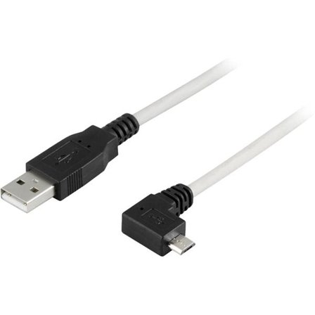 USB 2.0-kabel A hane till vinklad Micro-USB B hane, 2 meter