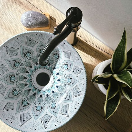 Bänkmonterad tvättställ REA Mandala