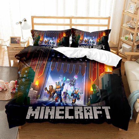 Minecraft 3-delars täcke set, 180x200cm