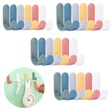 24x selvklæbende kroge i forskellige farver